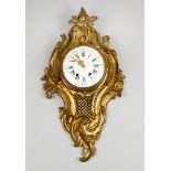 French gilded bronze Cartell Clock with very fine casted and hand finished shaped and curved