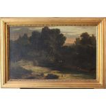 Austrian School mid of 19th Century, Shepherdess in Romantic landscape by a river, signed Otto ?,