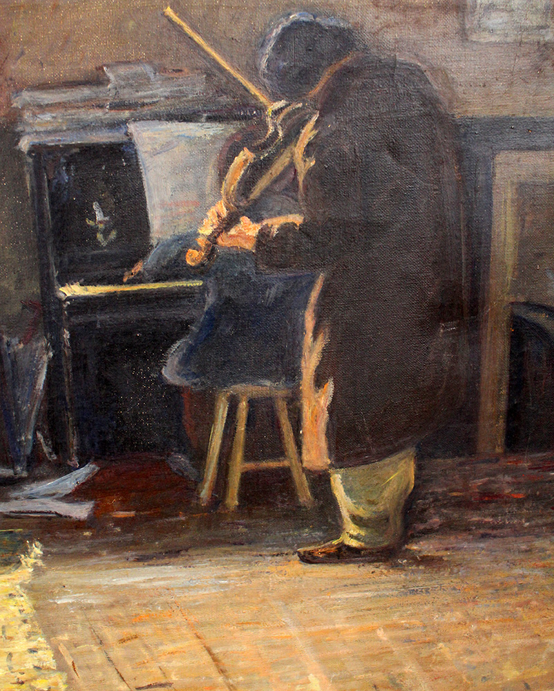 Italian artist around 1900, The concert; oil on canvas.50x100cm - Image 3 of 3