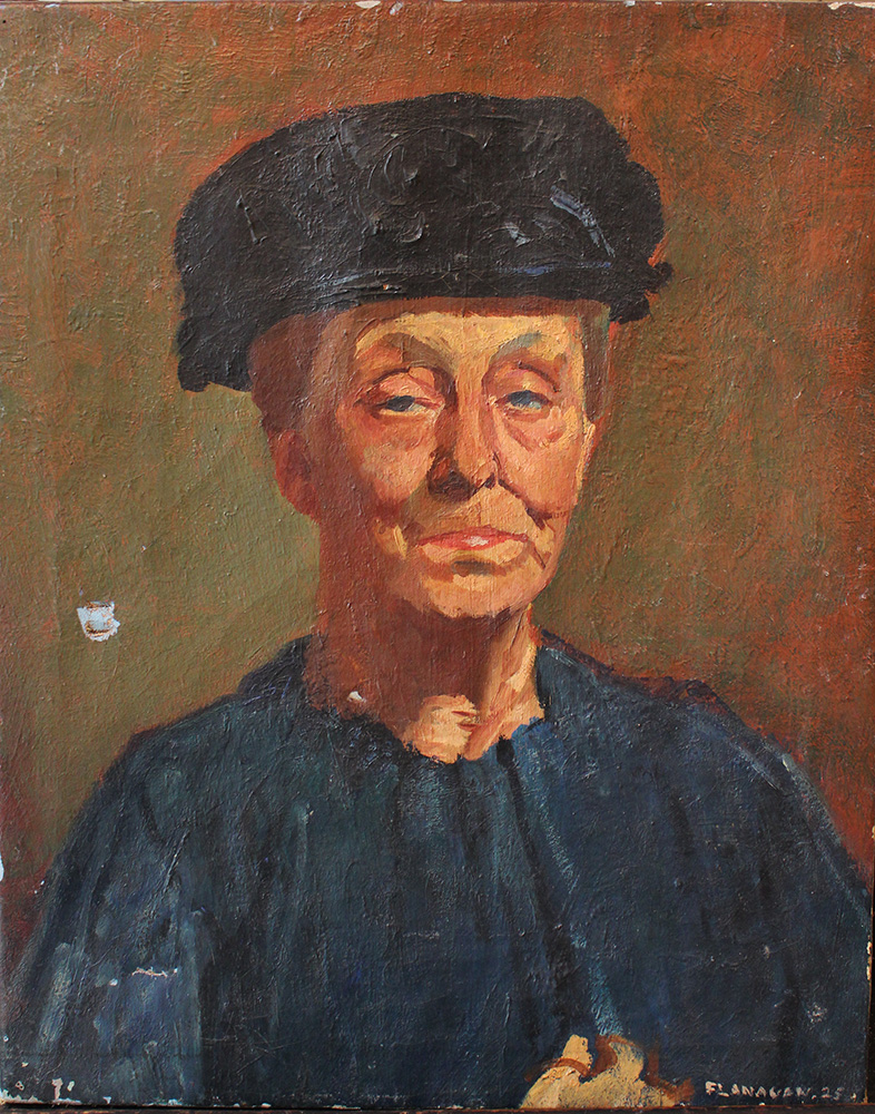 Flanagan, artist around 1925, Portrait, oil on canvas, sigend.51x41cm