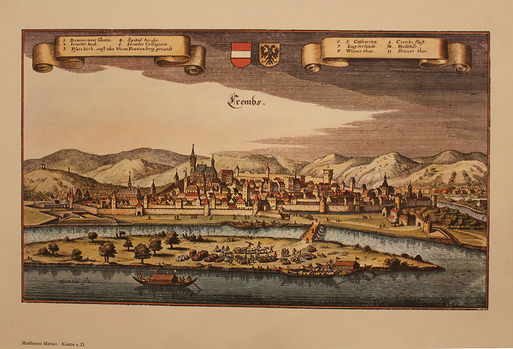 A lot of 3 colour prints on paper showing Vienna, Krems and Klagenfurt; partly discribted and with a - Image 2 of 3