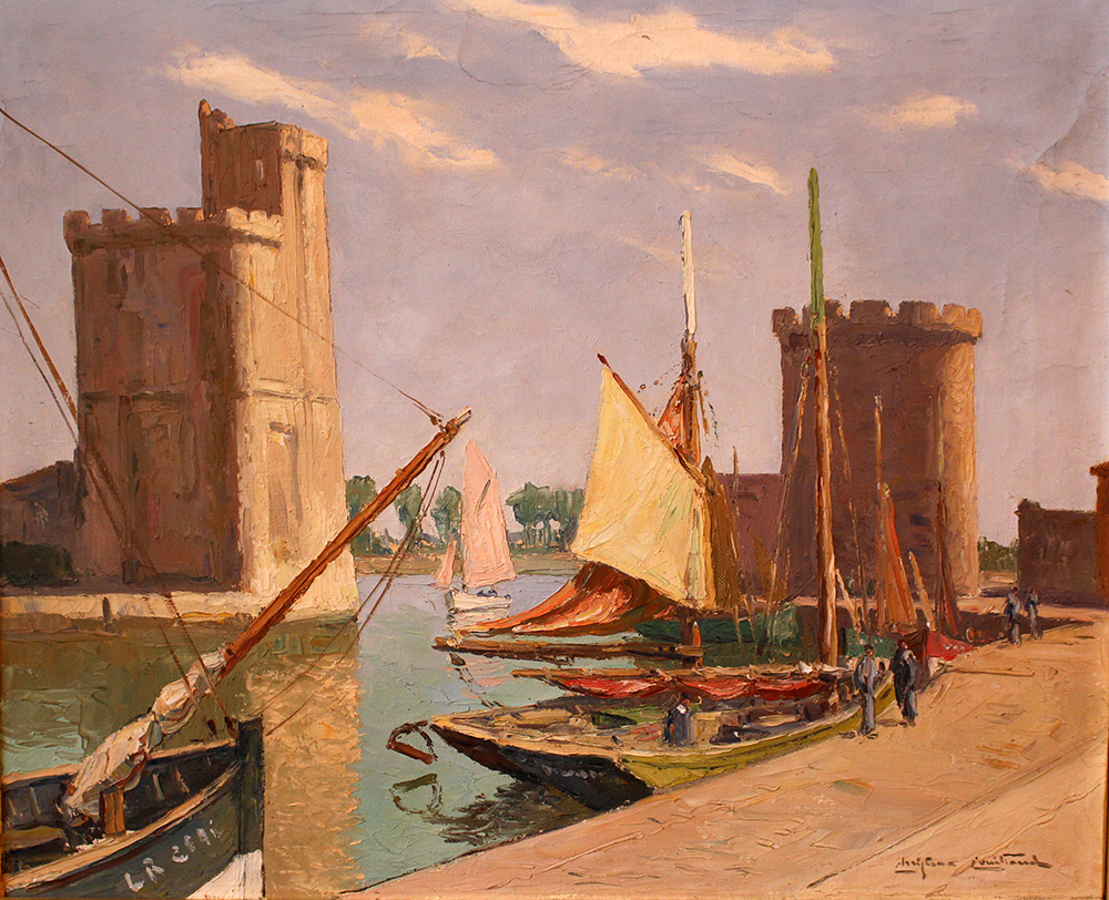 École provencale, Harbour with boats, oil on canvas, signed bottom right, framed.35x55cm - Image 2 of 3