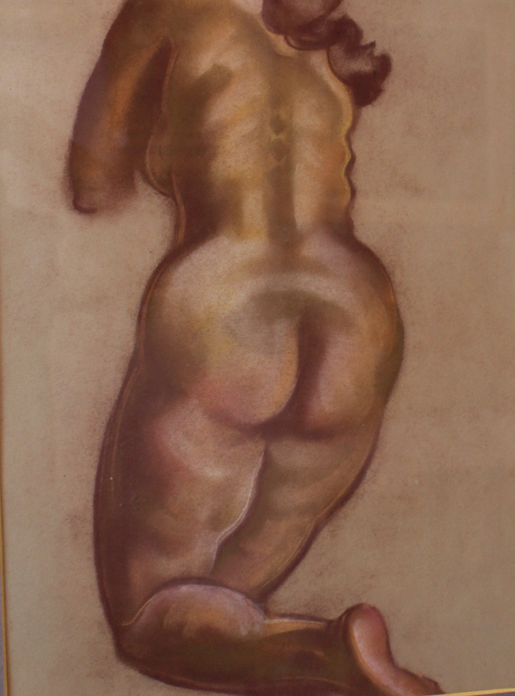 Czech artist around 1930, Female nude study; pastell on paper, framed by Smolka, Vienna; under - Image 3 of 3