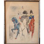 Henri de Toulouse-Lautrec (1864-1901)-etching, Napoleon on horse with soldiers, monogrammed and