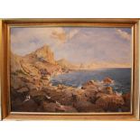 Artist first half 20th Century, The coast of Capri; oil on board, framed.50x70cm