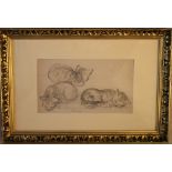 Ludwig Heinrich Jungnickel (1881-1965), Sleeping cats, pencil on paper, signed on the bottom,