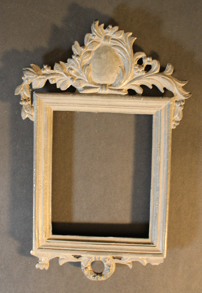 Miniature frame with decorations, pewter with open work; Austrian second half 18th Century.17,5x11