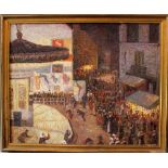 Artist 20th Century, The carroussel; oil on canvas, framed.50x60cm