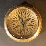 Paperweight compass with wind rose, described Henry Barrow & Co., 1941; in bronze frame with