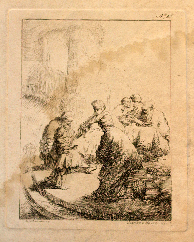 Rembrandt van Rijn (1606-1669), Two etchings of biblical subject, drawn by Francesco Novelli (1764- - Image 3 of 3