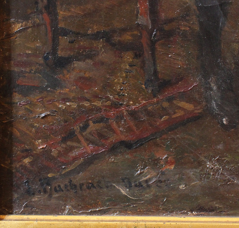 Emanuel Bachrach-Barree (1863-1943), The sleep after dinner, oil on canvas, signed bottom left, - Image 3 of 3
