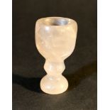 Rock crystal goblet, on long feet; possibly Bactrian, 3rd-2nd Millenium b.C.7cm