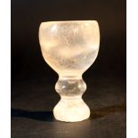Rock crystal goblet on long foot; possible Bactrian 3rd-2nd Century b.C.10cm height