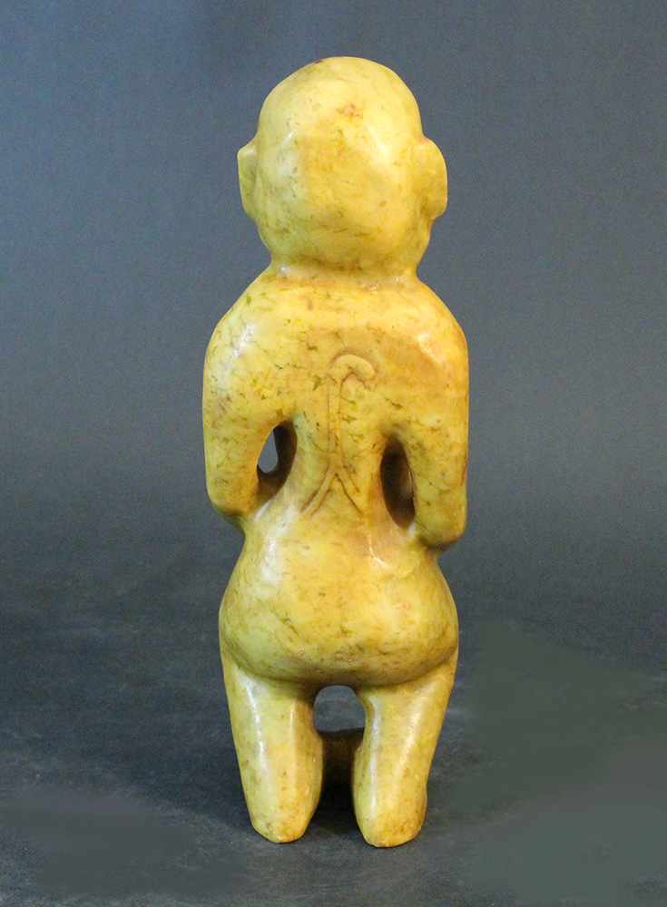 Chinese erotic male sculpture, yellow/brown jade. height 25cm, length 8cm - Image 3 of 3