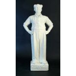 Chinese porcelain scultpure of Mao Tse Tung staying and presented as a working man; blanc de Chine