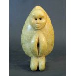 Chinese jade fertility symbolic sculpture; yellow/brown jade; Qing Dynasty. height 23cm, length 12,