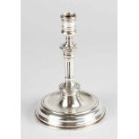 Vienna silver candle stick of aristocratic origin, round turned base with central column partly