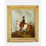 Francesco Casanova (1727-1803), Horse riders in landscape; oil on canvas, framed. 53x45cm