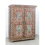 Upper Austrian rider armoire with two doors, stepped and bowed edges and stepped and shaped frieze