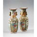 PAIR OF XIX CENTURY PORCELAIN VASES