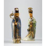 CLOISONNE PAIR OF CHINA FIGURES