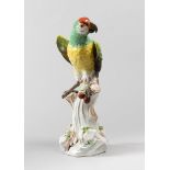 A MEISSEN LARGE MODEL OF A PARROT