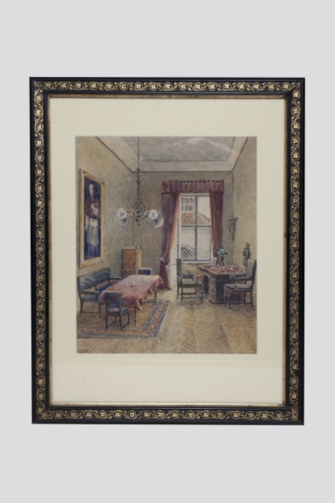 Ernst Graner (Werdau/Sachsen 1865/1943 Wien) Interieur, signiert E.Graner, Aquarell, 33x40 cm, in
