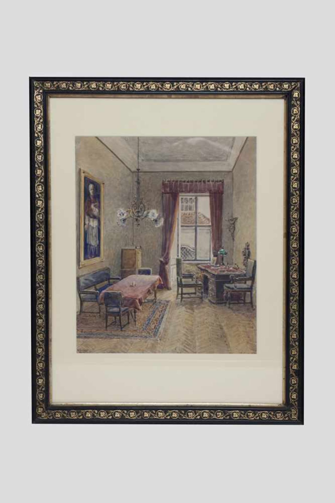 Ernst Graner (Werdau/Sachsen 1865/1943 Wien) Interieur, signiert E.Graner, Aquarell, 33x40 cm, in