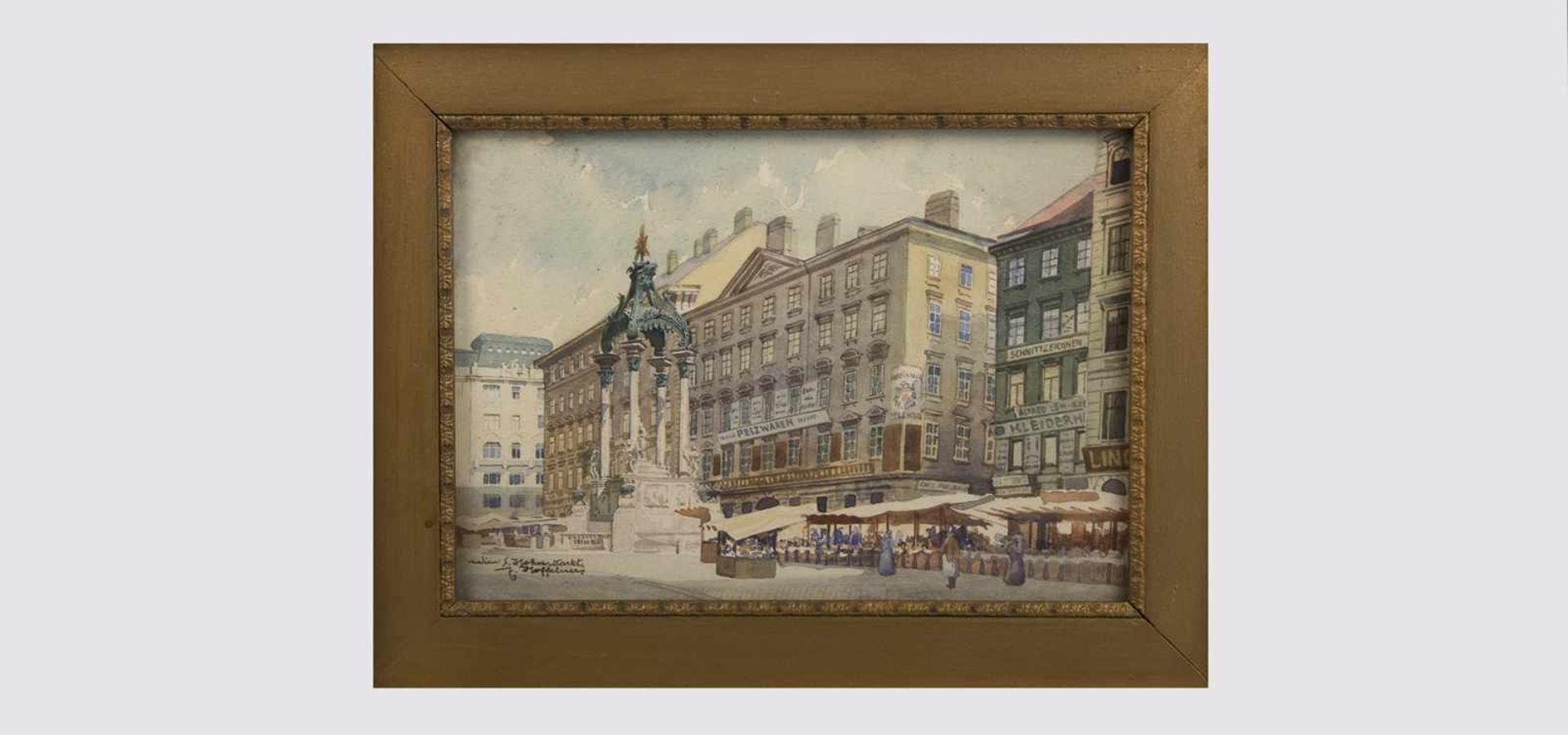 Franz Hoffelner (Wien 1875-1936) Wien I, Hoher Markt, Aquarell, signiert F.Hoffelner, Blattgröße