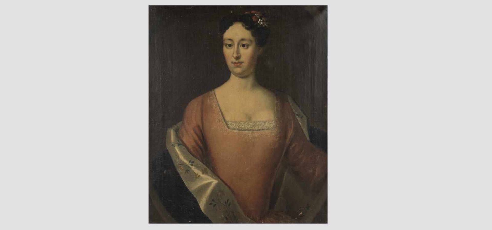 Künstler Ende 18.Jh. Porträt einer Dame, Öl auf Leinwand, Farbfehlstellen, 75,5x62, gerahmt;