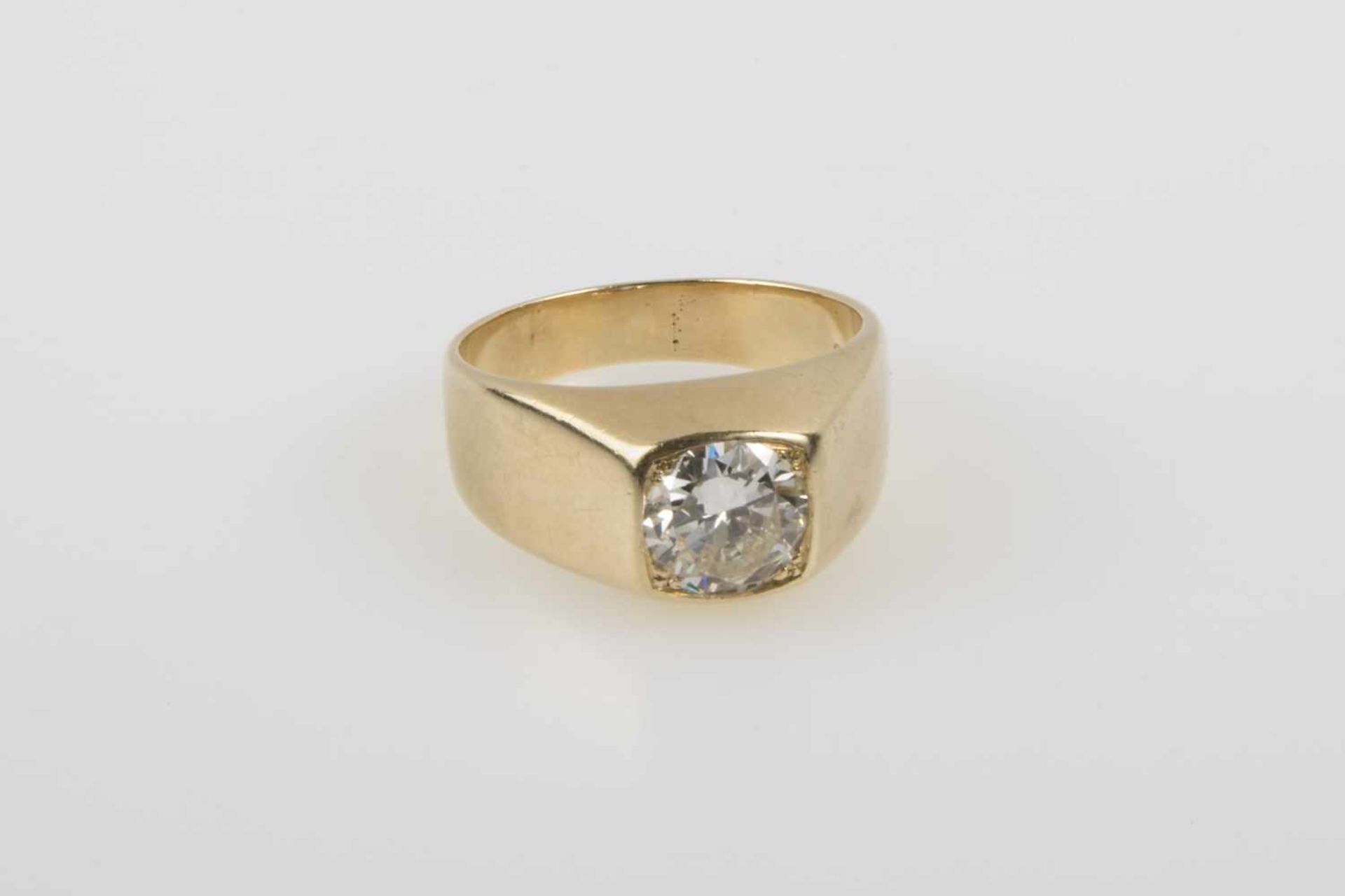 Brillantsolitär-Ring ca.1,70ct Gold 585, RW 59, 10 g;