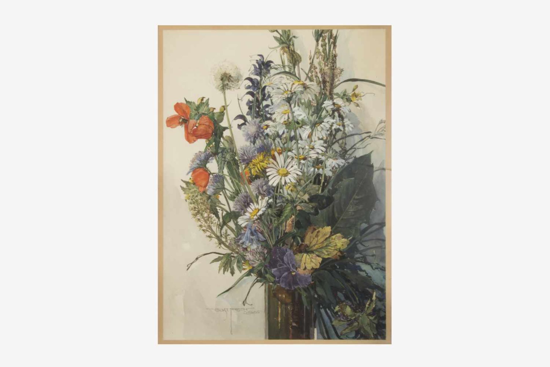 Gustav Feith (Wien 1875-1951) Wiesenblumen in Vase, Aquarell auf Papier, signiert Gust.Feith,