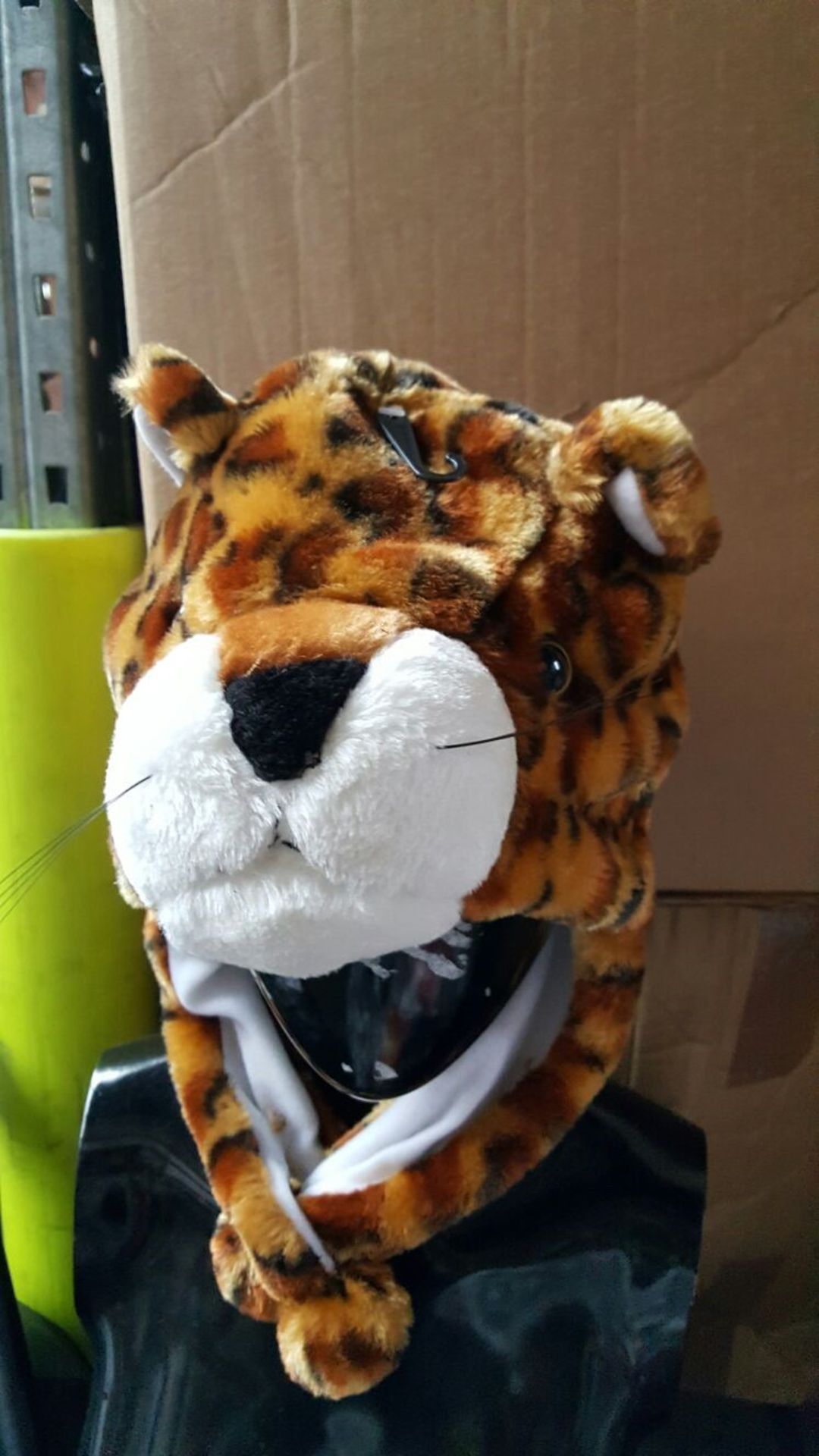 25 x Cheetah Animal Head Fluffy Hats, One Size (Delivery Available)