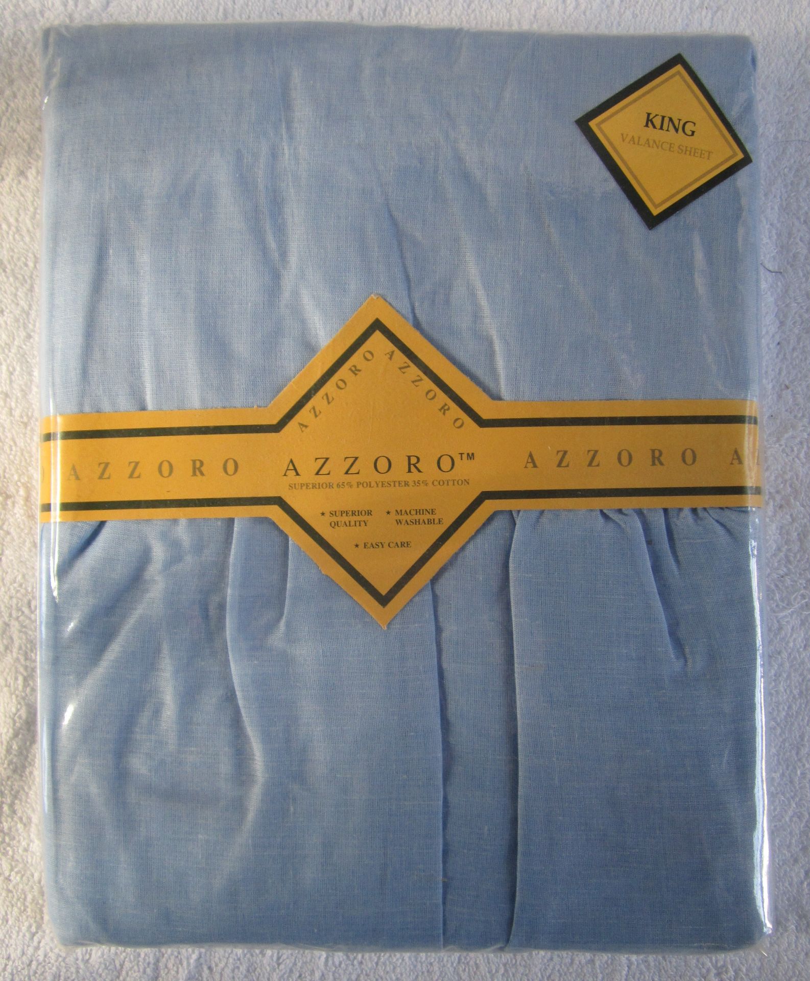 15 x Azzorro King Size Light Blue Valance Sheet (Delivery Available)