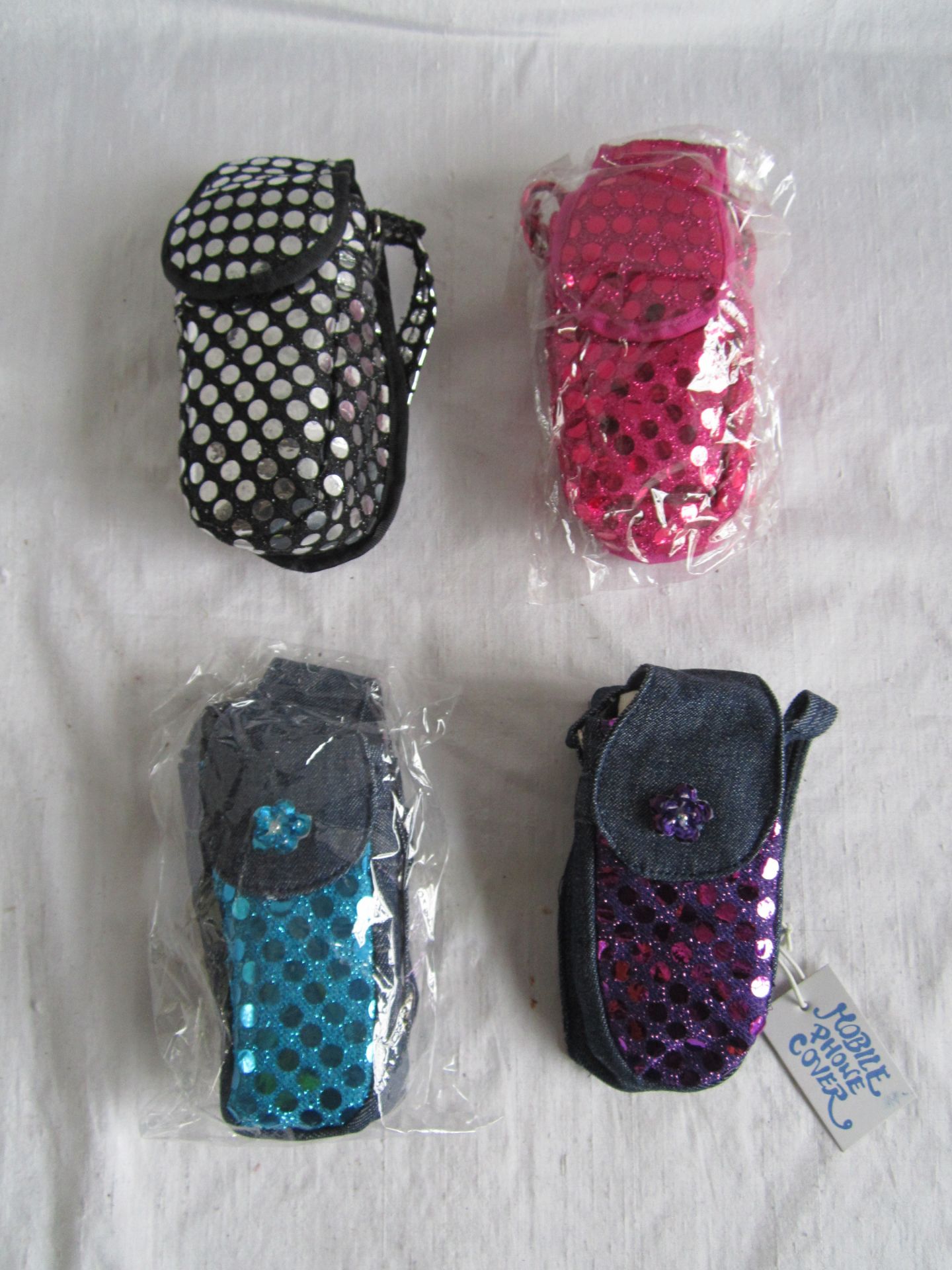 107 x Mobile Phone Covers With Various coloured Sequins (Delivery Available)