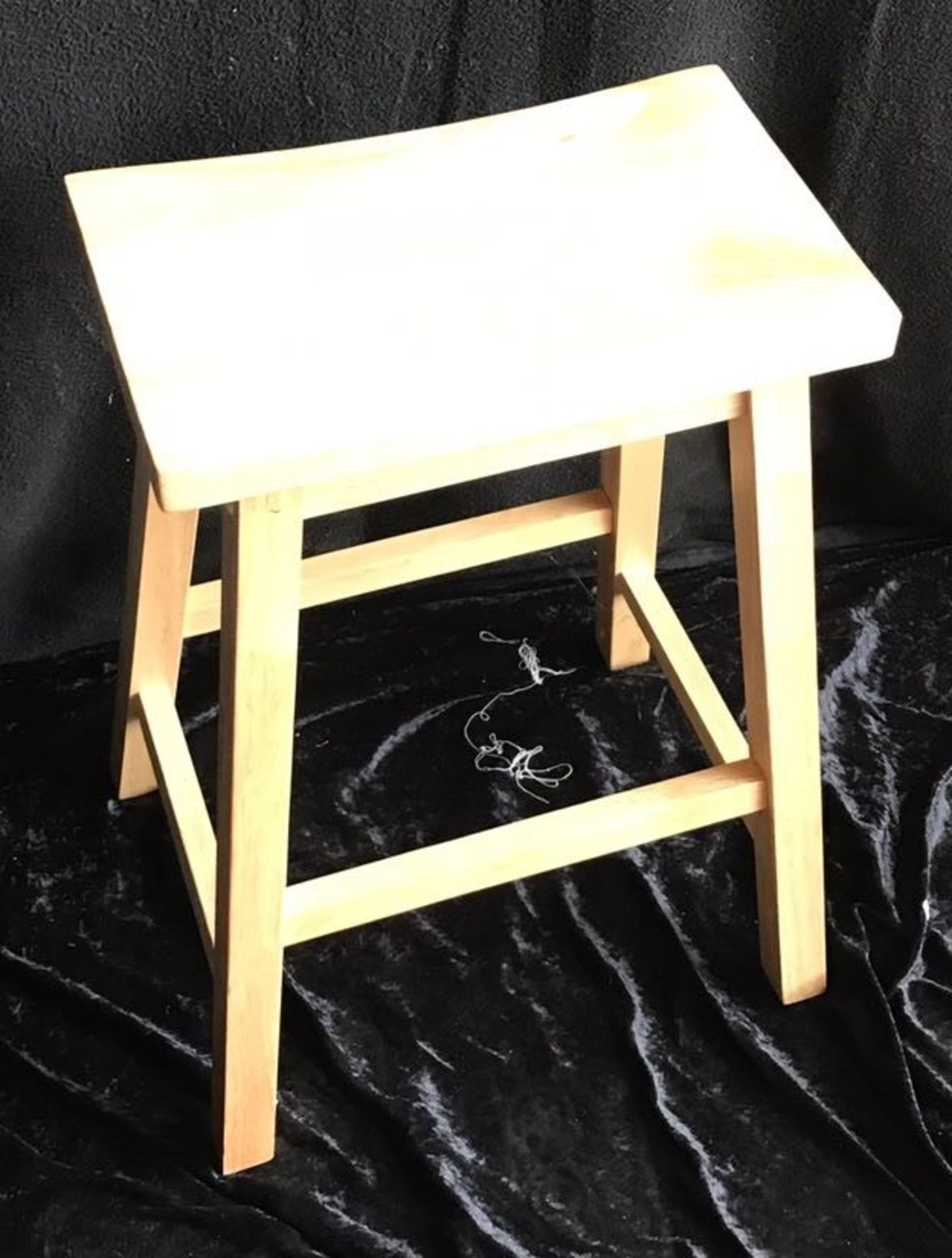 Furniture - Wooden Stool With Wooden Effect, Light Brown 24'' Tall