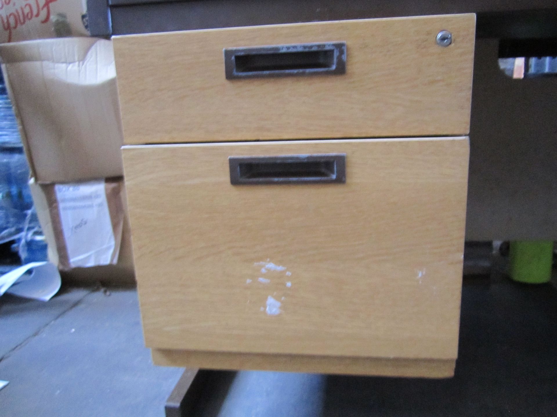 Furniture - Office Desk With Pedistal Attatched, Dark Brown Wood, 6.3x31.5x28.5'' - Image 6 of 7