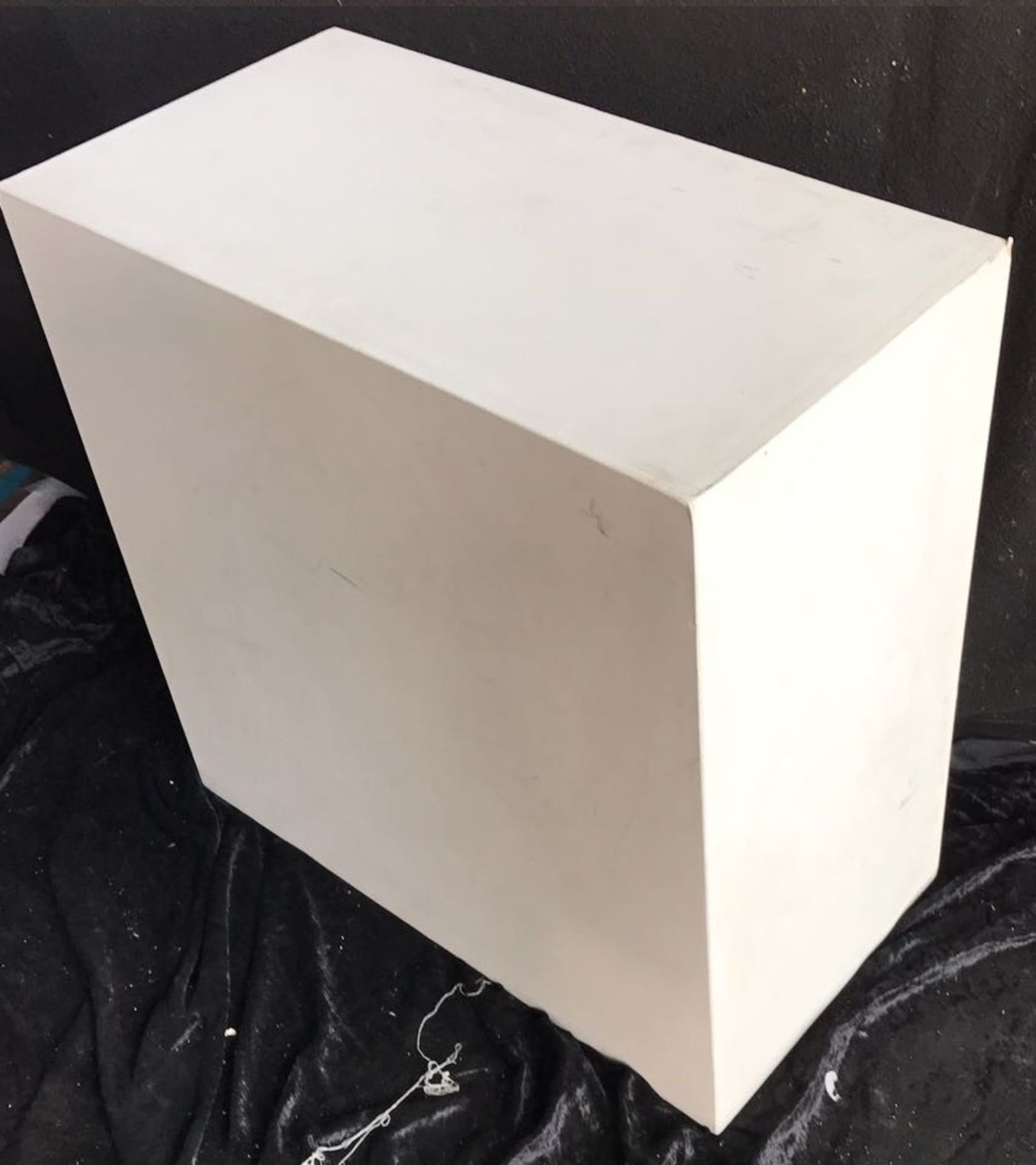 Furniture - White Wooden Box, 23x23x22''