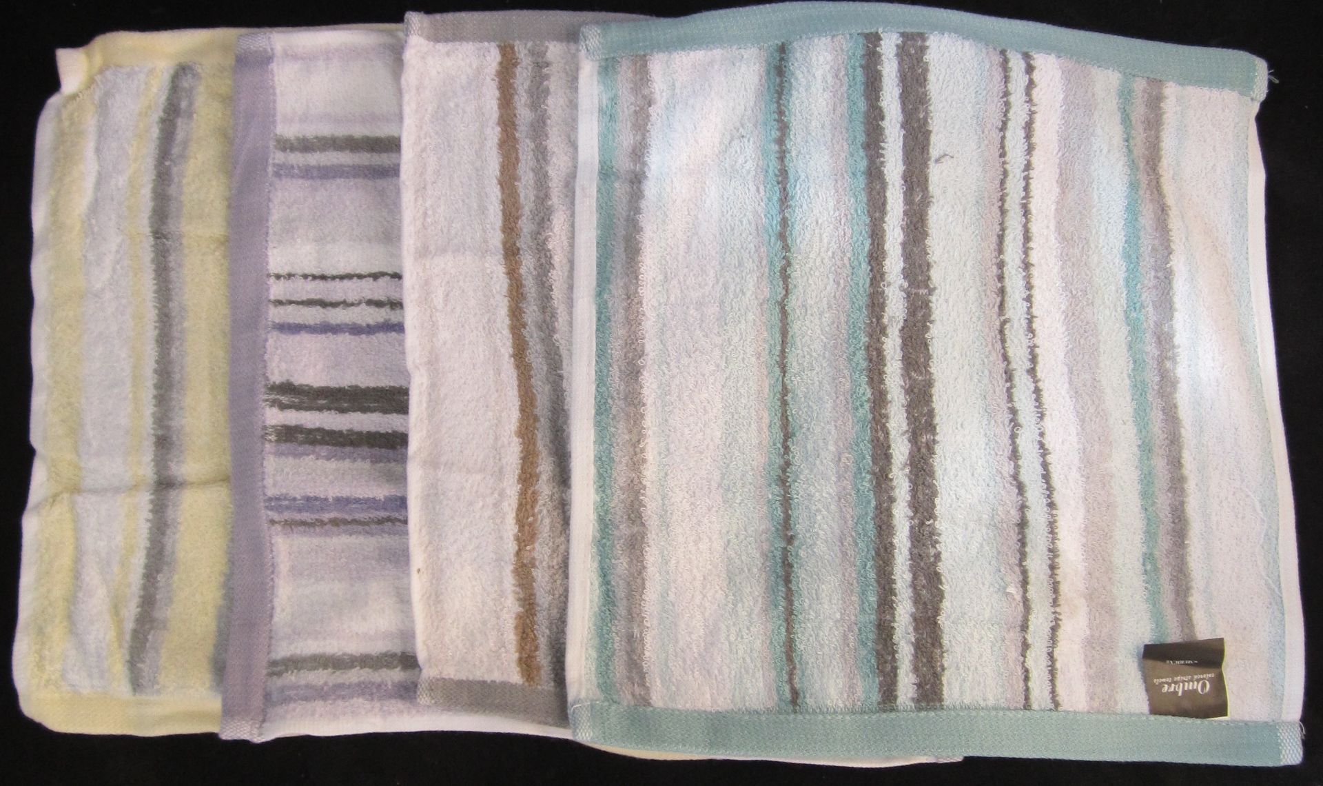 72 x Ombre Striped Tea Towels, Various Colours, 13.5x13.5'' (Delivery Available)