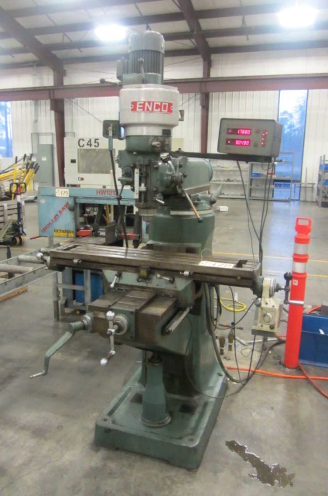 Enco Vertical Milling Machine with 9'' x 42'' Power Feed Table, R8 Spindle Speeds to 4800 RPM, 2-