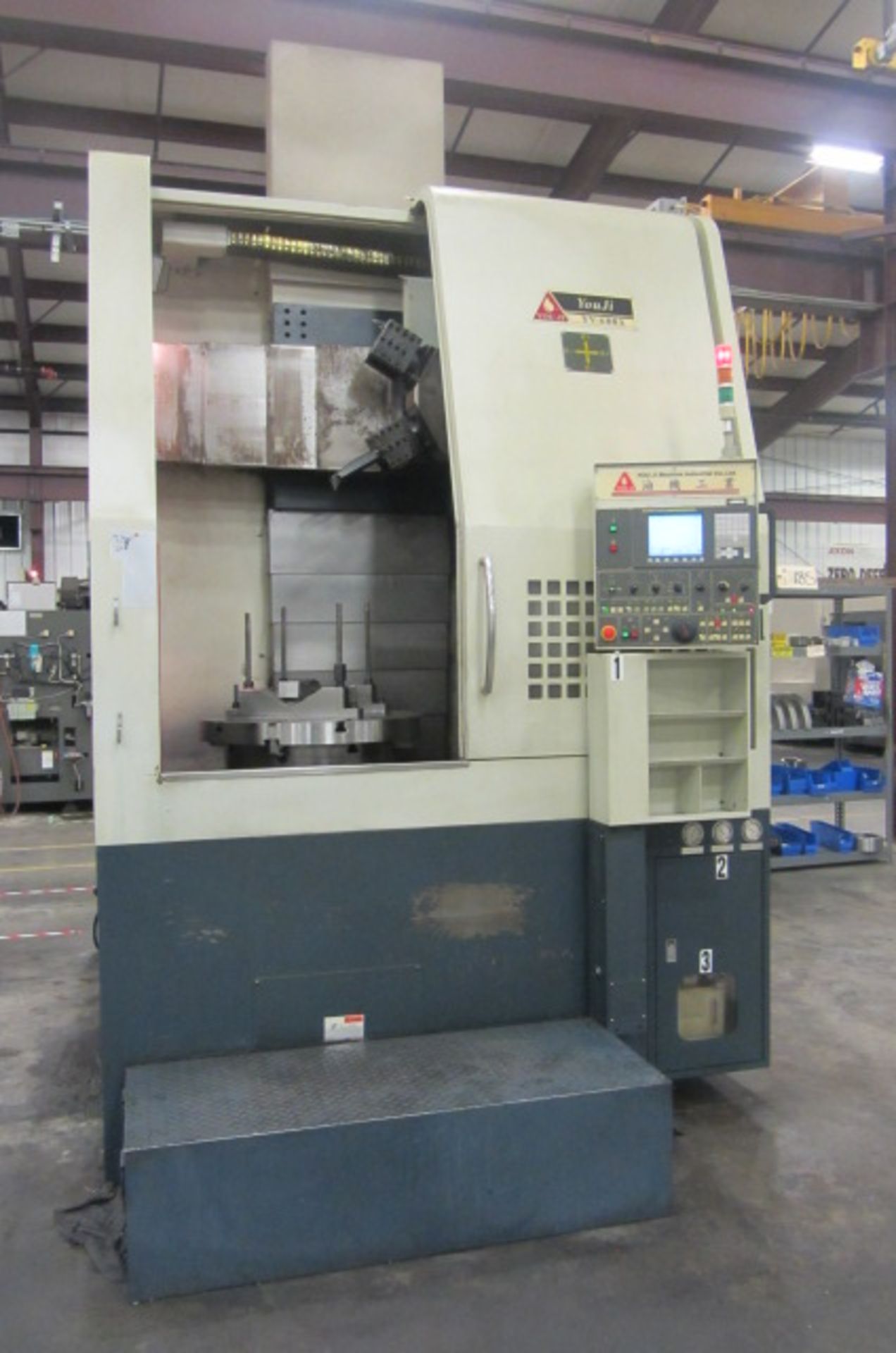 Youji Model YV600A CNC Vertical Turning Center with 24'' 4-Jaw Power Chuck, Approx 33'' Max.