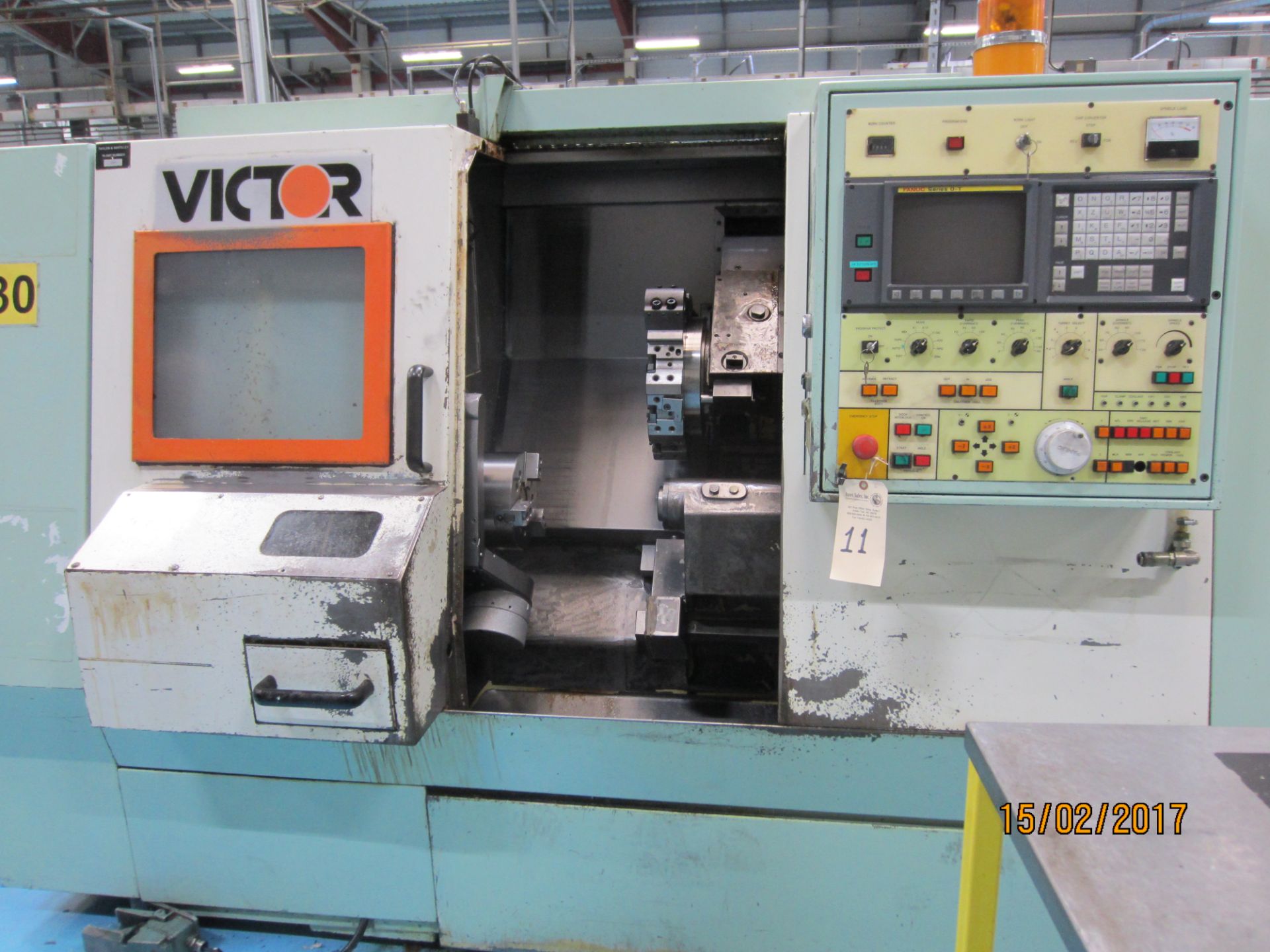 Victor Model VTurn-20 CNC Turning Center with 8'' (210mm) 3-Jaw Power Chuck, 230mm Max Swing, Approx