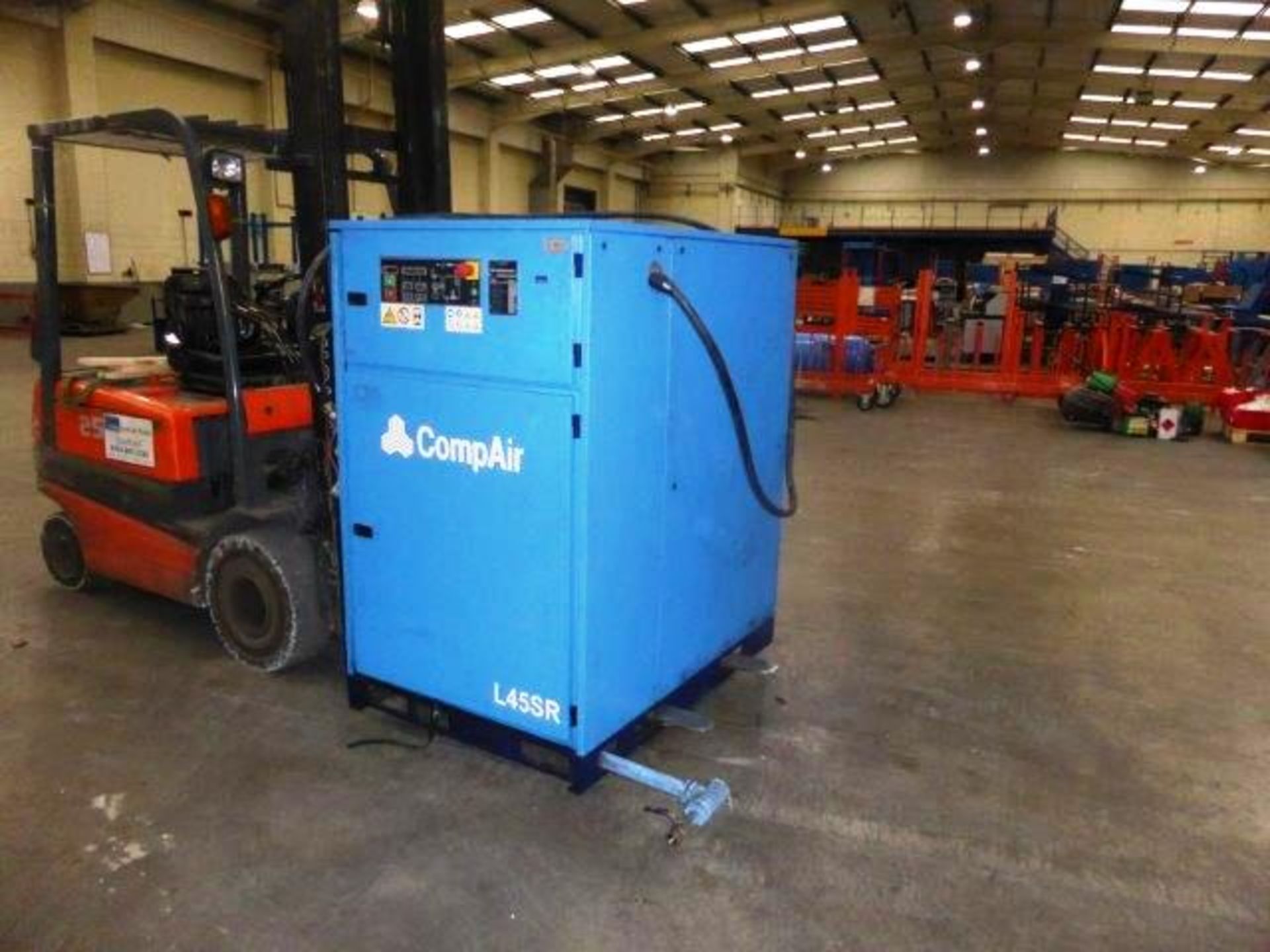 Compair Model L45SR 50HP Rotary Screw Air Compressor with 13 Bar CFM, sn:AA2735022B0245, mfg.