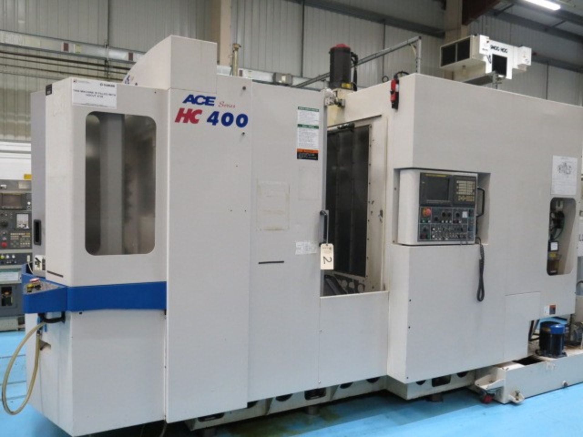 Daewoo Model Ace HC400 Series CNC Horizontal Machining Center with (2) 16'' x 16'' Pallets, 360