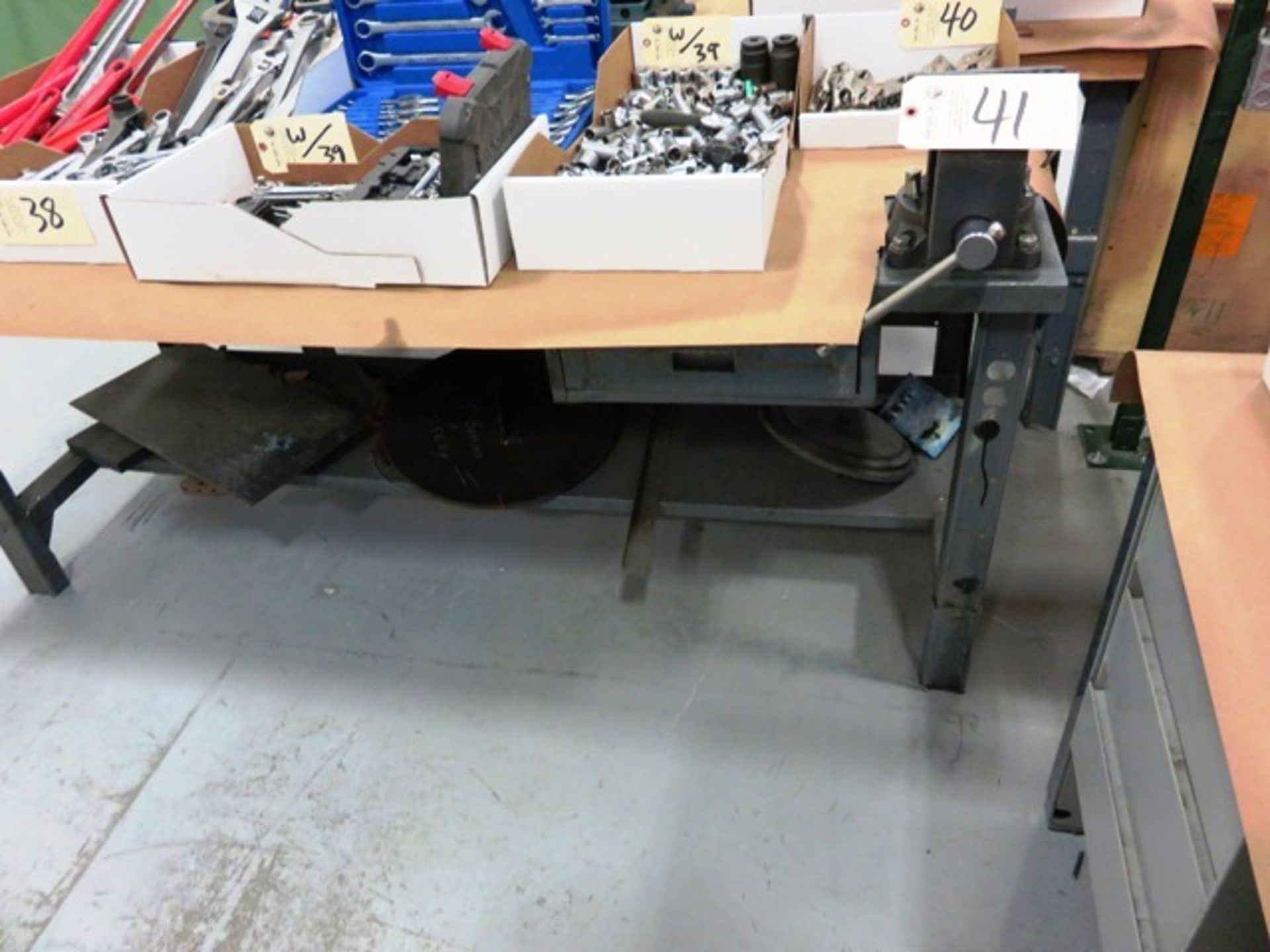 (5) Workbenches - (2) with Heavy Duty Vises *No Removal Until Next Thursday, 3/23*