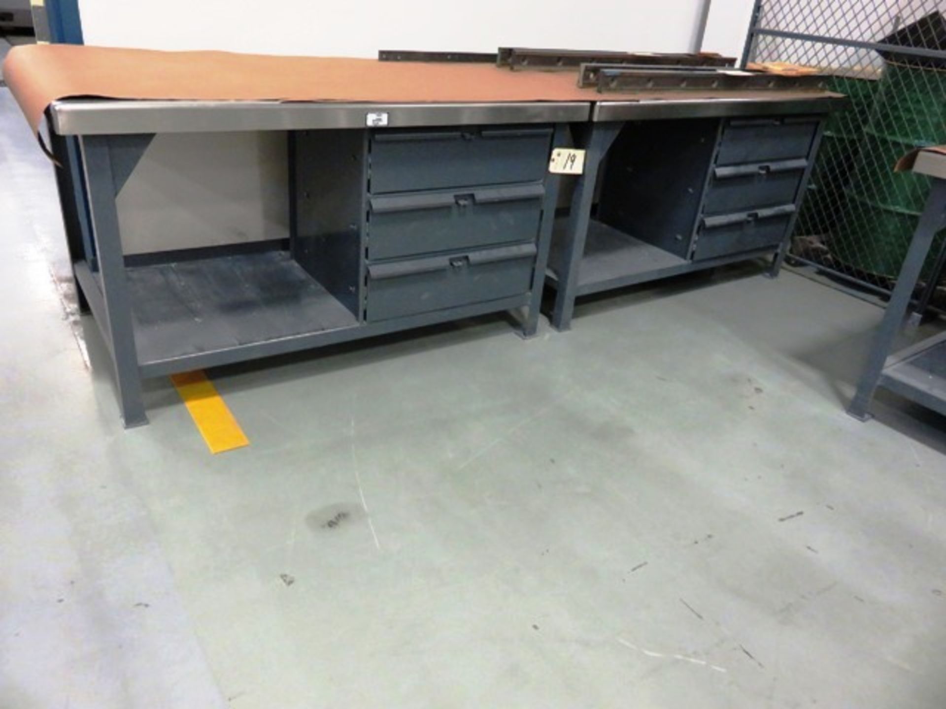 (2) Strong Hold Heavy Duty Stainless Steel Topped Work Tables