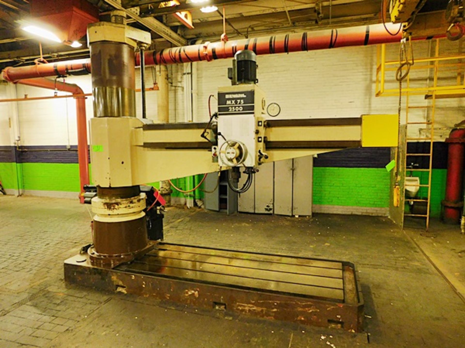 South Bend MX75/2500 8' Arm x 20'' Column Radial Arm Drill with 50-2100 RPM, T-Slotted Base, sn: