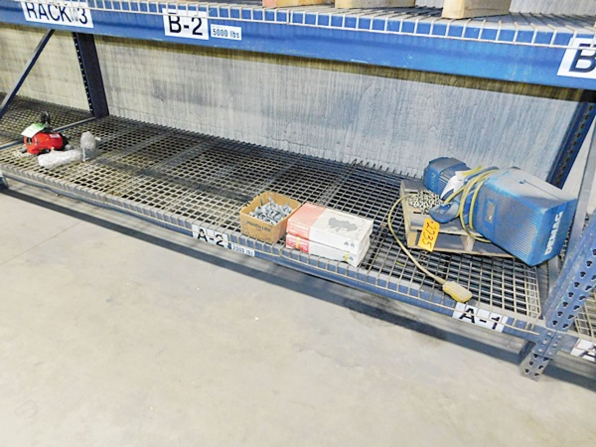 Contents of Shelf including Demag & Air Hoist