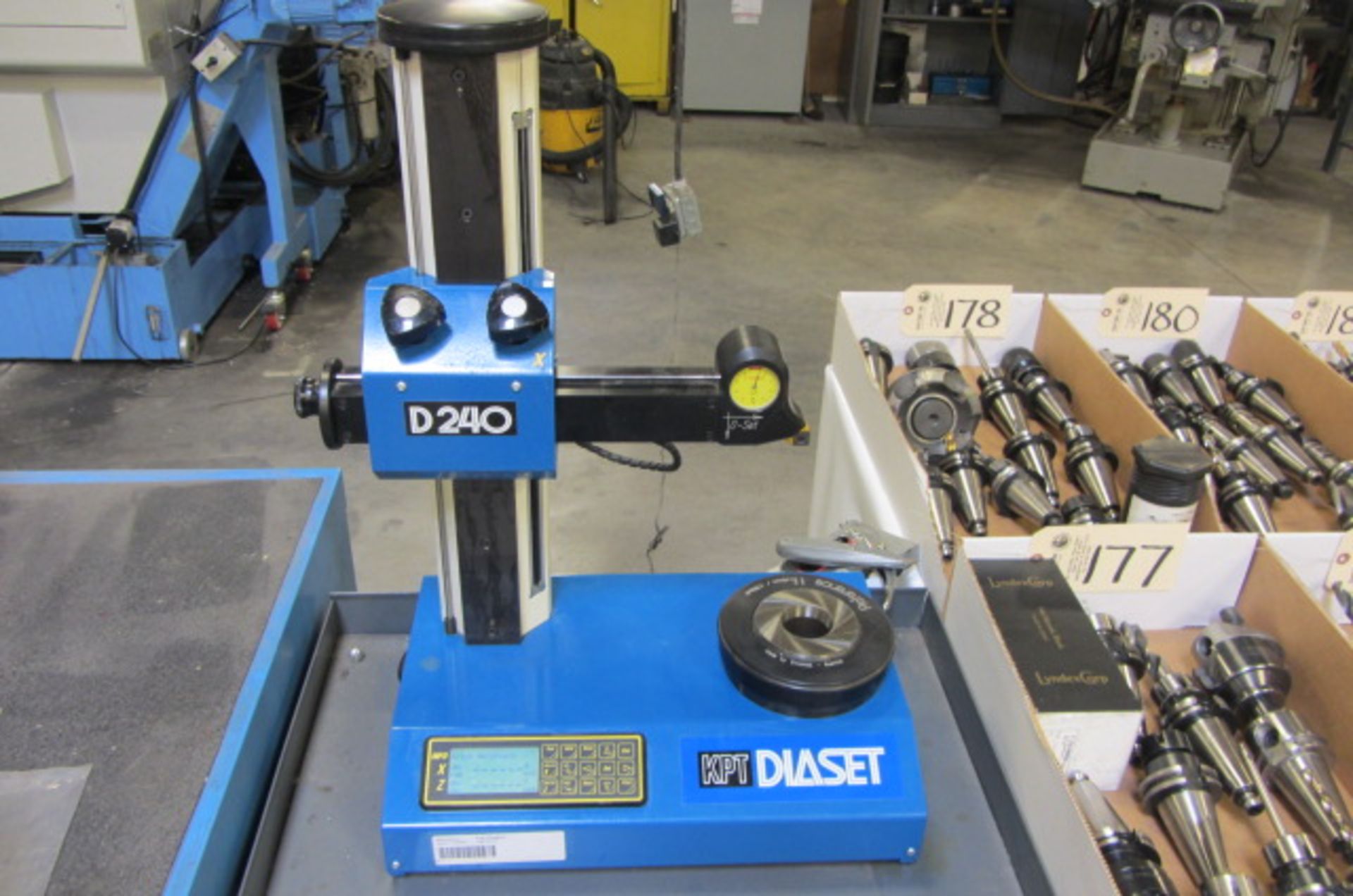 KPT Diaset Model D240 40 Taper Tool Presetter with 2-Axis Digital Controls, 2D Control Gauge