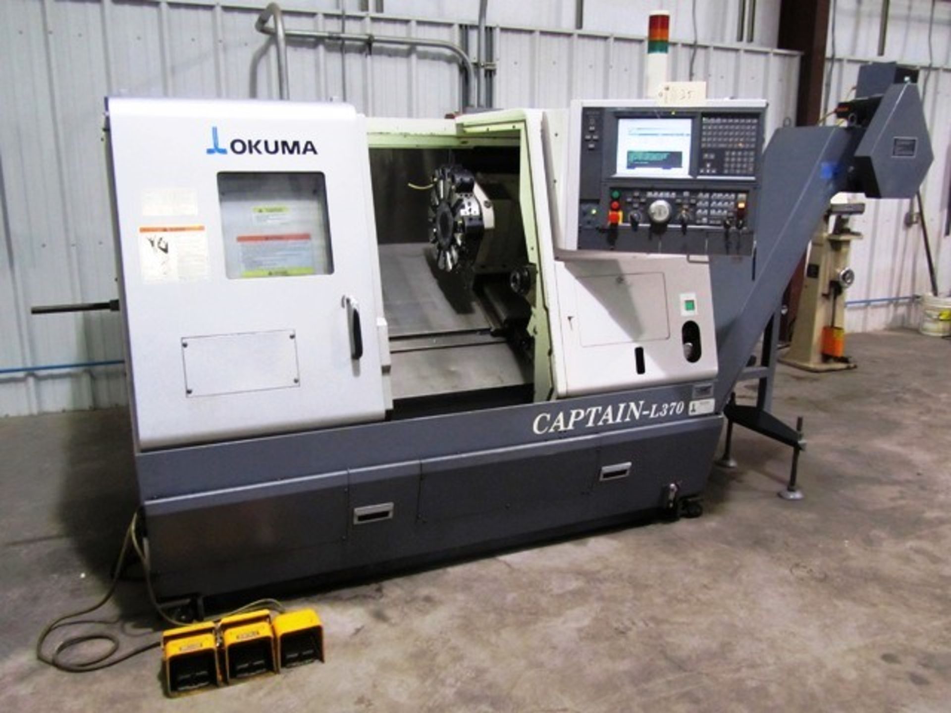 Okuma Model Captain L370 2-Axis CNC Turning Center with 8'' 3-Jaw Power Chuck, Collet Chuck, 20''